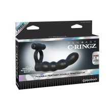 Dildo Doble Penetración Con Anillo Vibrador Fantasy C-Ringz