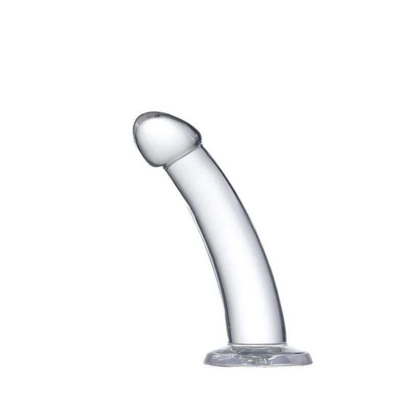 Dildo Jelly Glazed Curved Clear 14 cm
