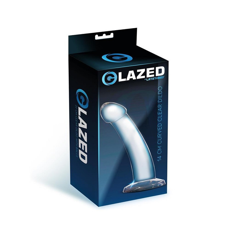 Dildo Jelly Glazed Curved Clear 14 cm