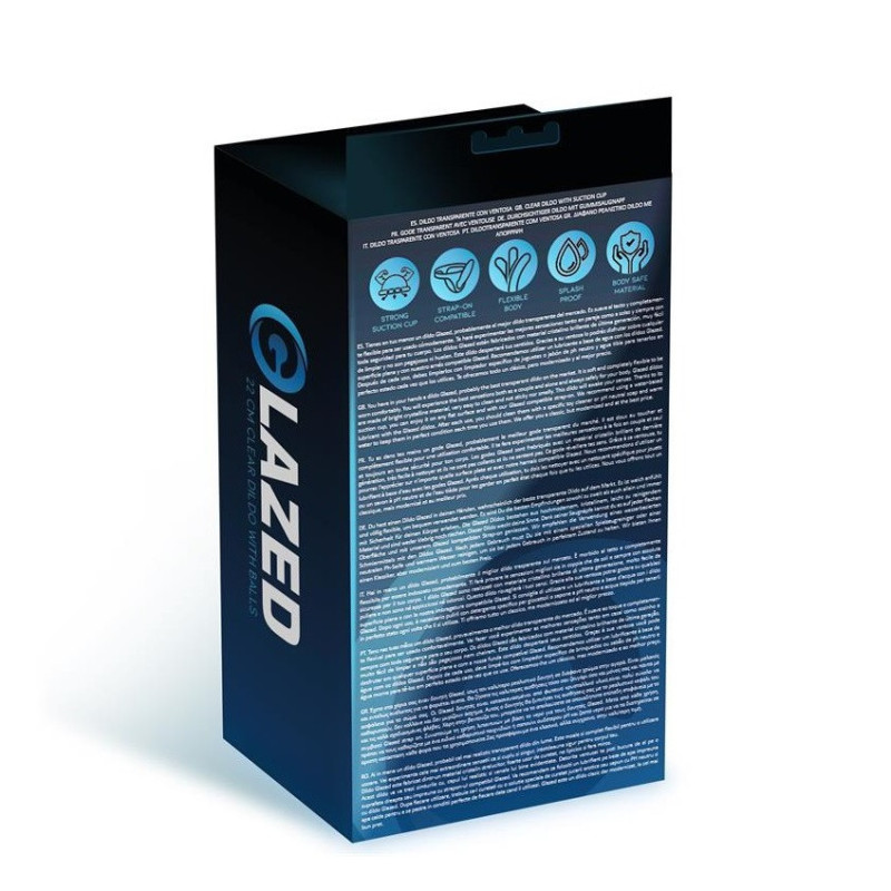 Dildo Jelly Glazed Curved Clear 18 cm