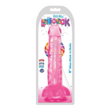 Dildo Lollicock Slim Stick 8" Rosa Con Testículos
