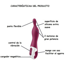 Estimulador Recargable Vibrador Satisfyer A-Mazing 1 Burdeos
