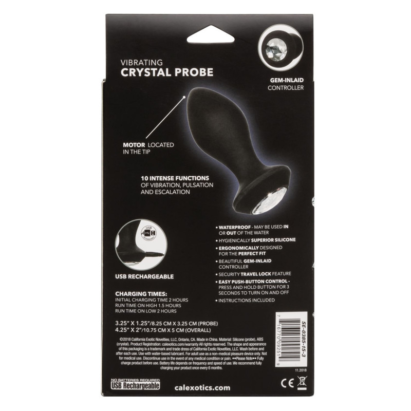 Estimulador Vibrador Plug Recargable Crystal Probe