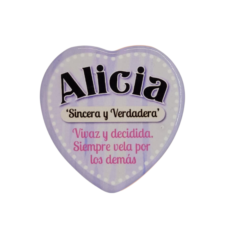 Imán Nombre Alicia Cerámica