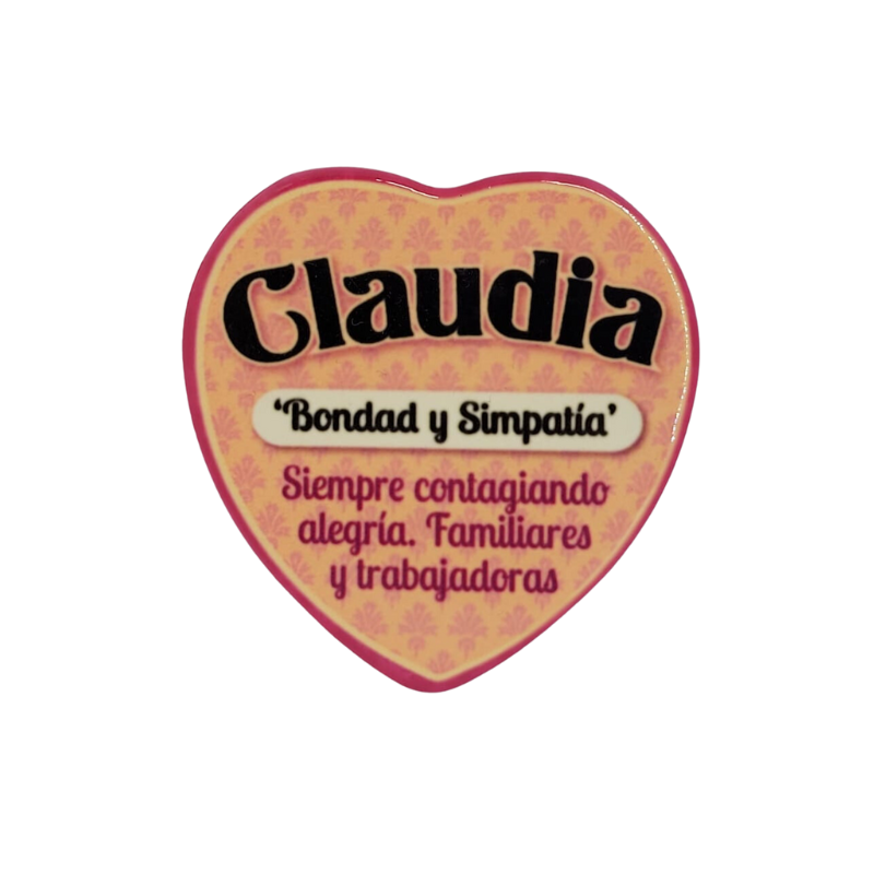 Imán Nombre Claudia Cerámica