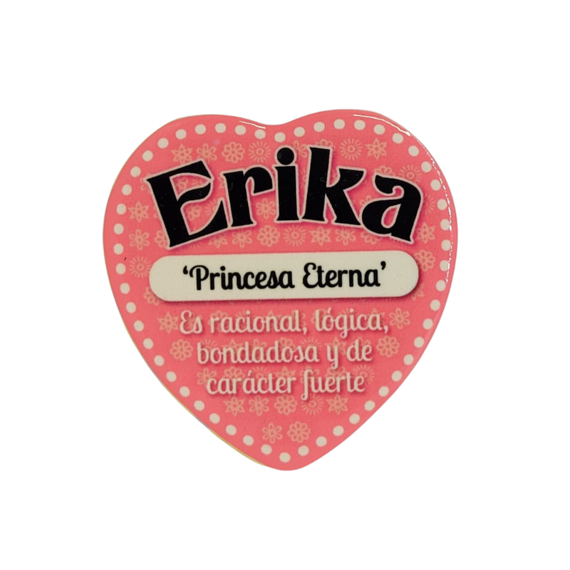 Imán Nombre Erika Cerámica