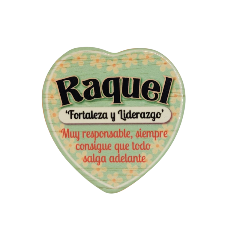 Imán Nombre Raquel Cerámica
