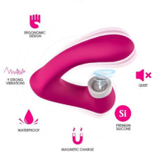 Estimulador Vibrador Doble Con Movimiento Licking Fucsia