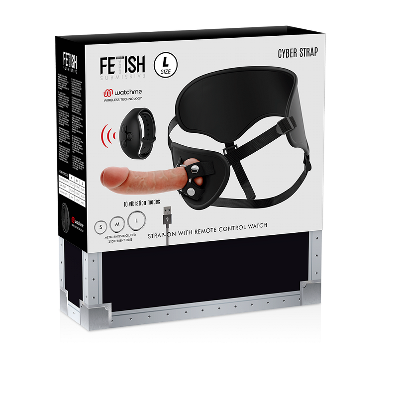 Arnés Femenino Macizo Con Vibración Silicona Control Remoto Watchme L