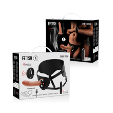 Arnés Femenino Macizo Con Vibración Silicona Dildo y Bala Control Remoto Watchme S