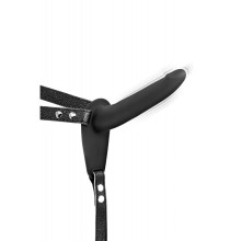 Arnés Femenino Macizo Con Vibración Silicona Fetish Tentation Negro