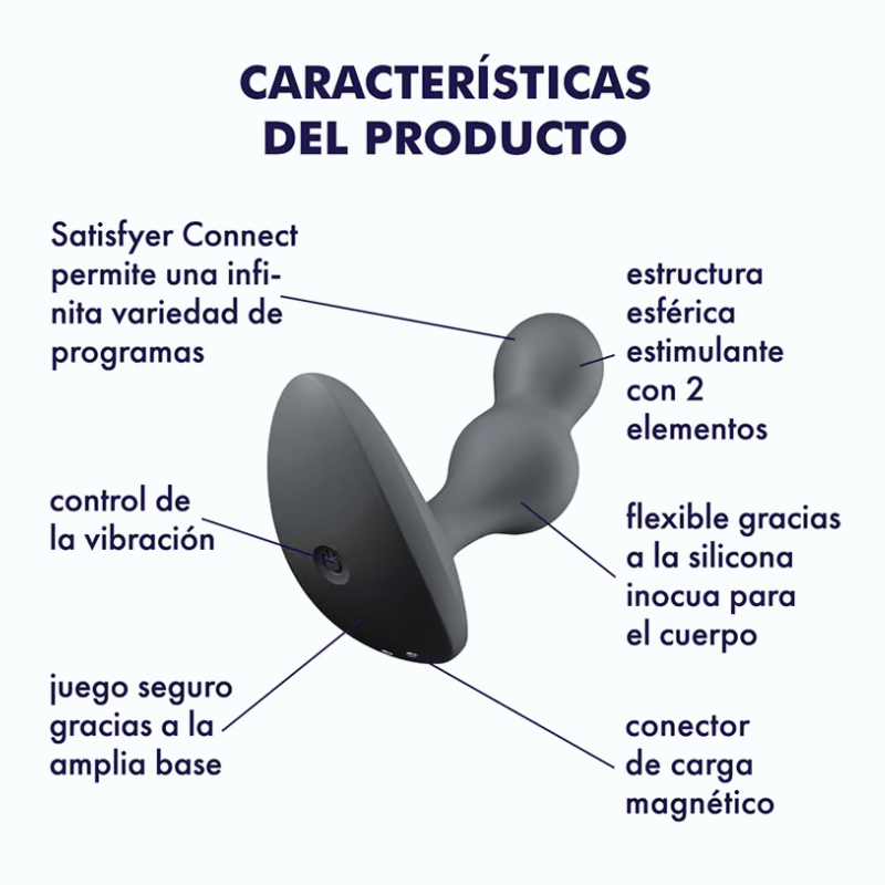 Estimulador Anal con Vibración Recargable APP Satisfyer Deep Plug