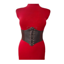 Cinturón Corset Elástico Cordón Fino Marrón