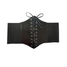 Cinturón Corset Elástico Cordón Fino Negro