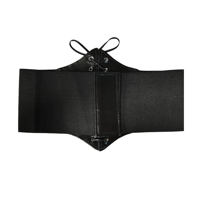 Cinturón Corset Elástico Cordón Fino Negro