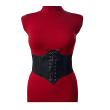 Cinturón Corset Elástico Cordón Negro Mate