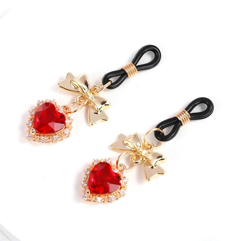 Pinzas Pezones Joya Corazón Rojo