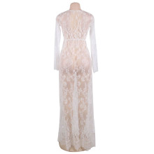 Vestido Subblime Blanco R80497-2  Largo Manga Larga Encaje