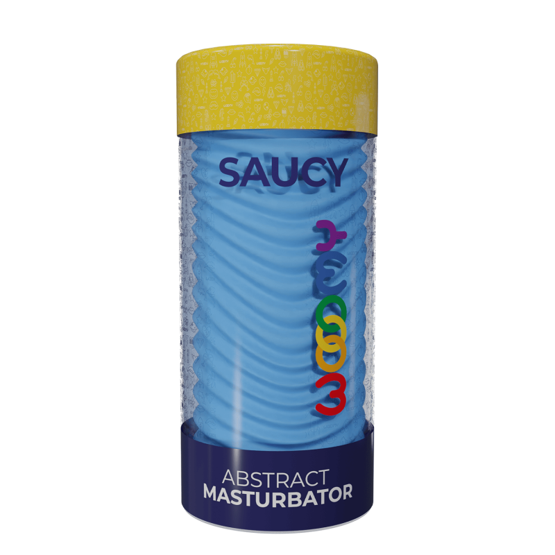 Masturbador Masculino Reutilizable Woomy Abstract Saucy Azul