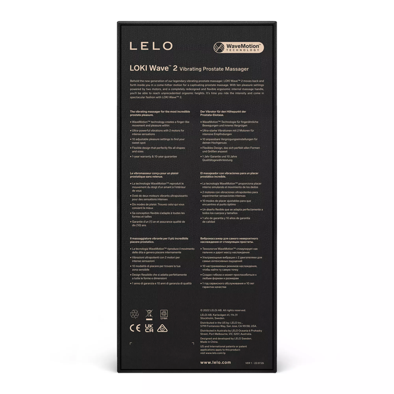 Estimulador Prostático Recargable Lelo Loki Wave 2 Azul