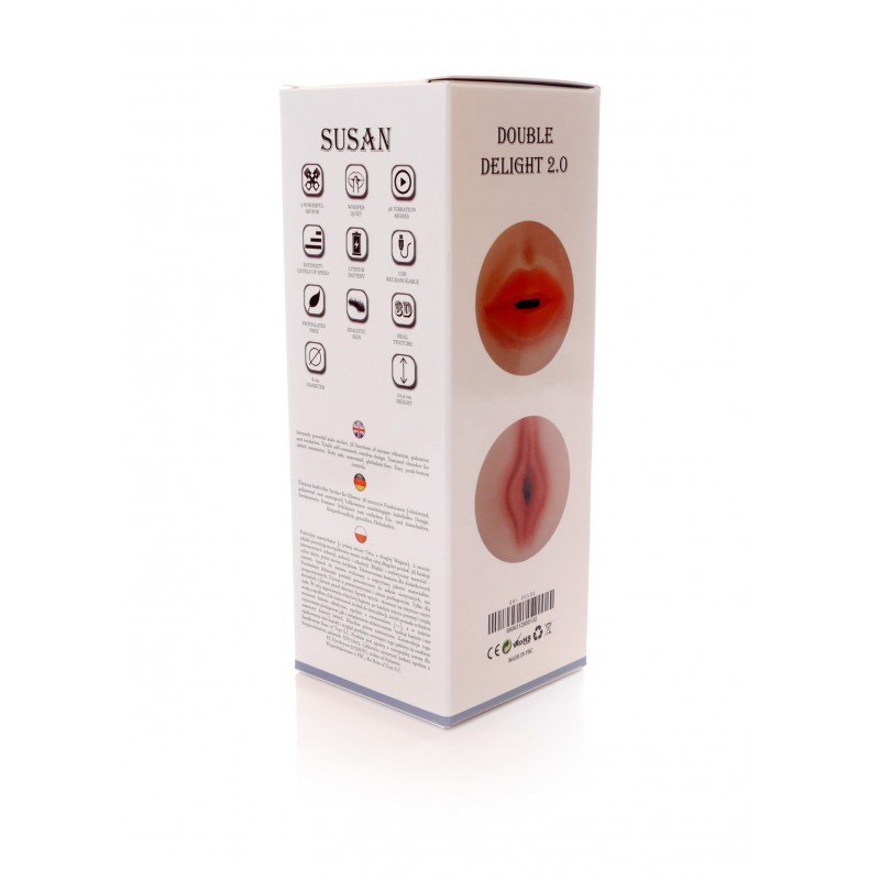 Masturbador Masculino Recargable Vagina Y Boca Vibradora Susan