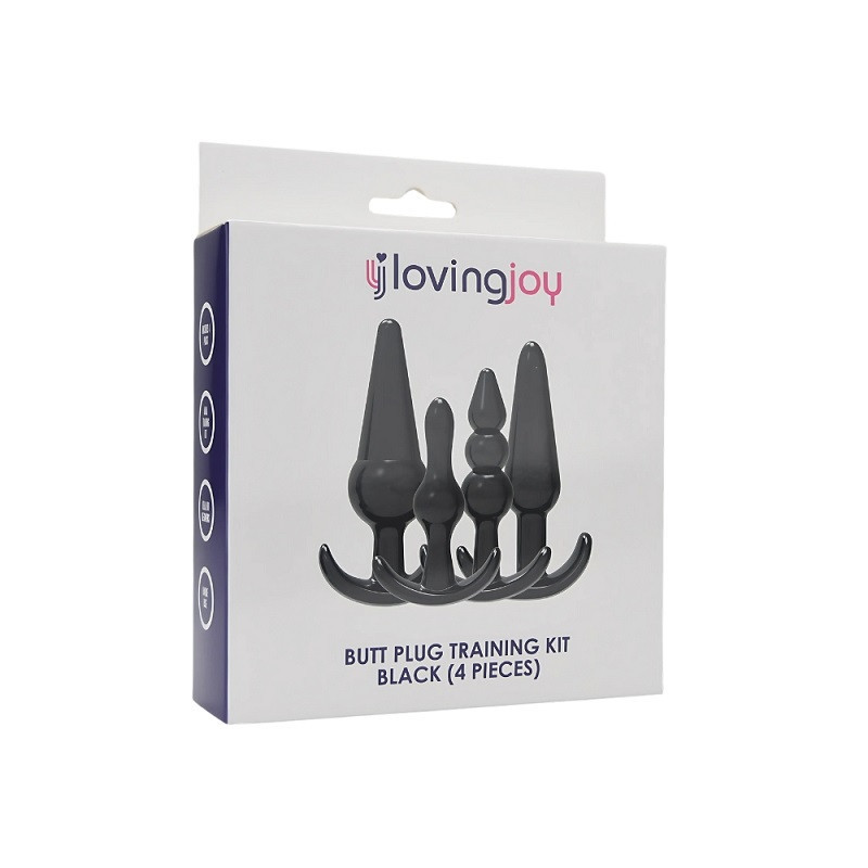 Kit 4 Plugs Anales Loving Joy Butt Plug Training Negro