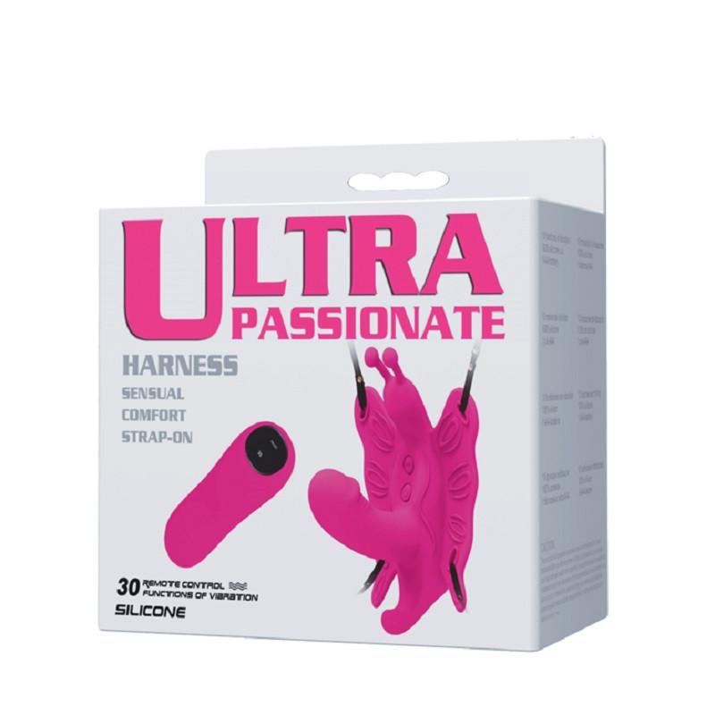 Arnés Femenino Macizo Con Vibración Silicona Mariposa Control Remoto Ultra Passionate