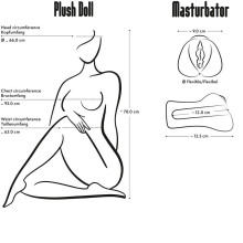 Peluche Muñeca Sentada Leona + Masturbador