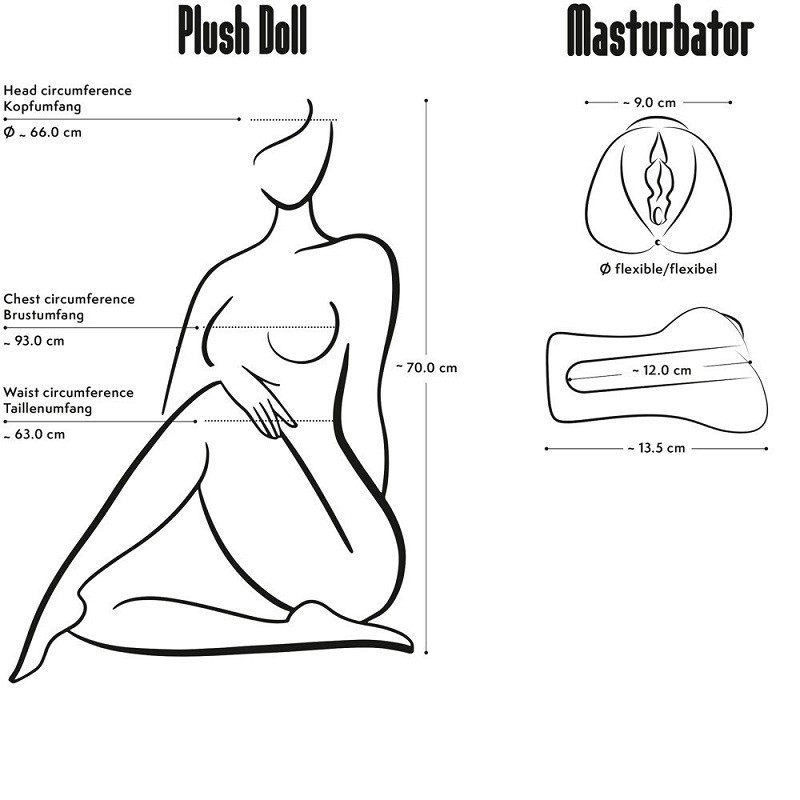 Peluche Muñeca Sentada Leona + Masturbador