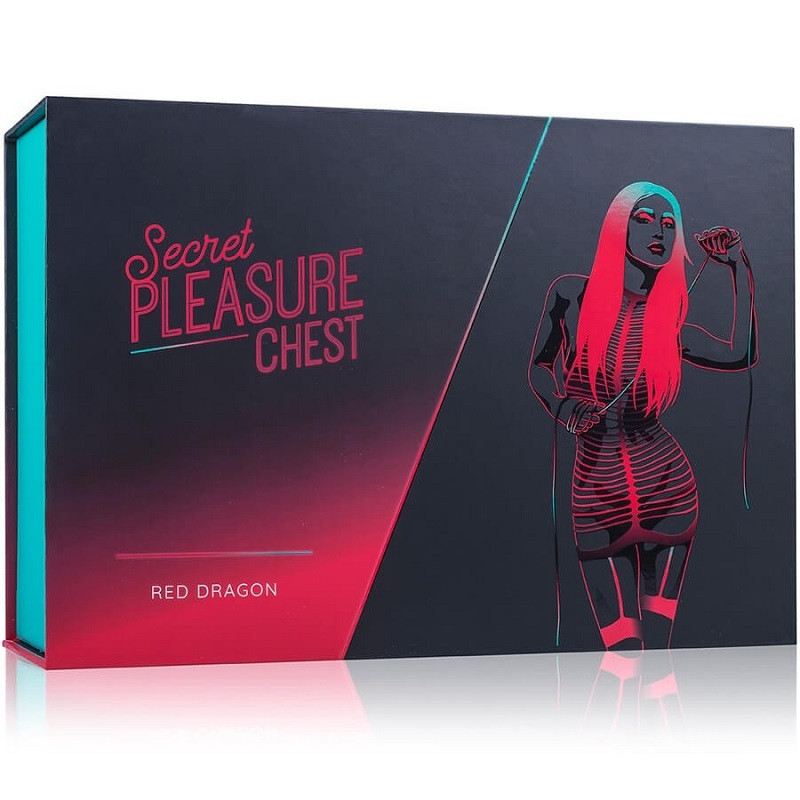 Kit BDSM Secret Pleasure Chest 7 Piezas Rojo/Negro