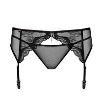 Liguero Obsessive Negro Con Tanga Charms
