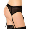 Liguero y Tanga Negro Encaje Queen Lingerie