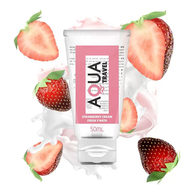 Lubricante Aqua Travel Fresa Y Nata 50 ml