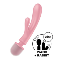 Masajeador Triple Lover Satisfyer Vibrador Rabbit Rosa