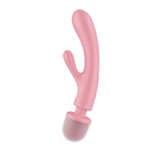 Masajeador Triple Lover Satisfyer Vibrador Rabbit Rosa