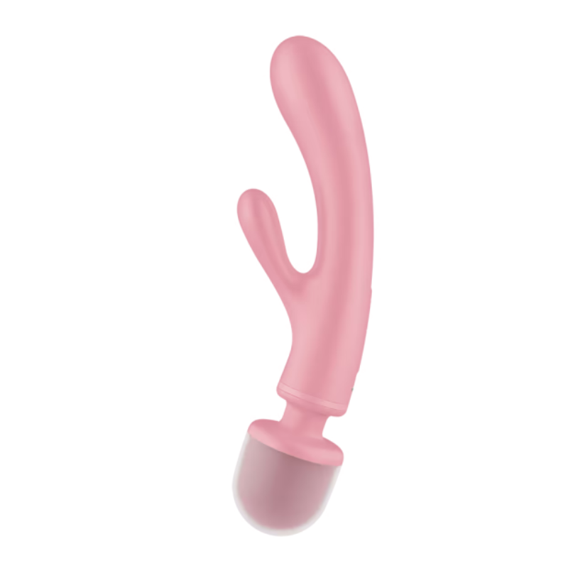 Masajeador Triple Lover Satisfyer Vibrador Rabbit Rosa