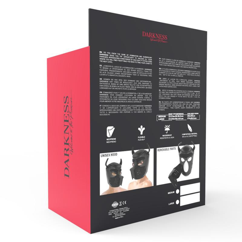 Máscara Perro Neopreno Hocico Extraible Darkness M