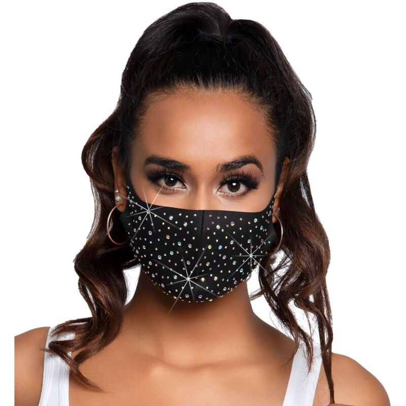 Mascarilla Leg Avenue Negro M1005 Naya Rhinestone
