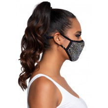 Mascarilla Leg Avenue Negro M1007 Zuri Rhinestone
