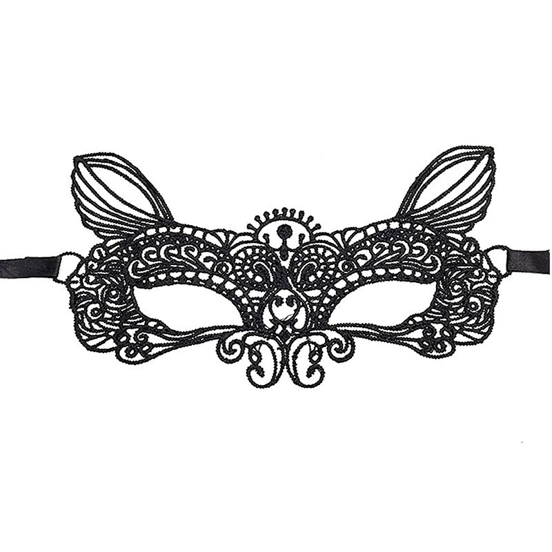 Máscara Encaje Cats Negra