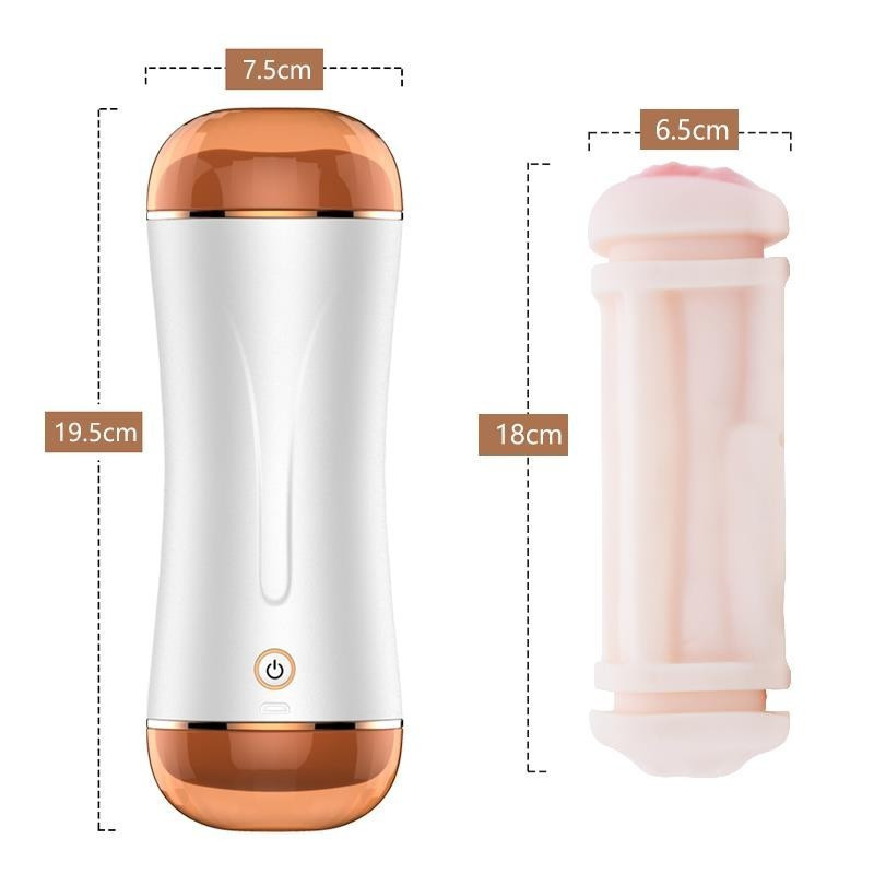 Masturbador Masculino Recargable Vagina y Boca Vibrador Foxshow boss series Masturbador Masculino Recargable Vagina y Boca Vibrador Foxshow boss series