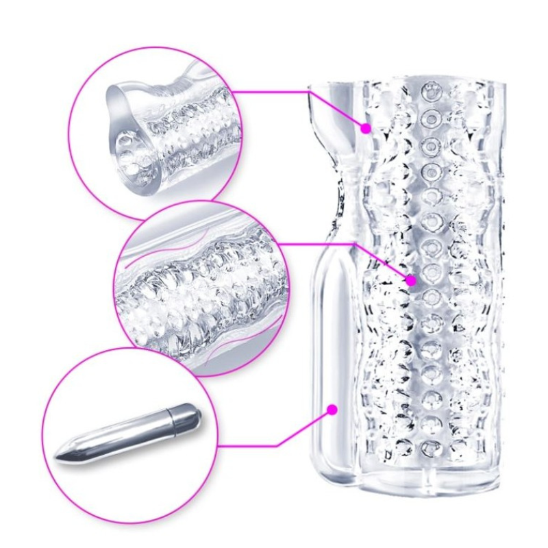 Masturbador Texturado Con Vibración Ice Girl