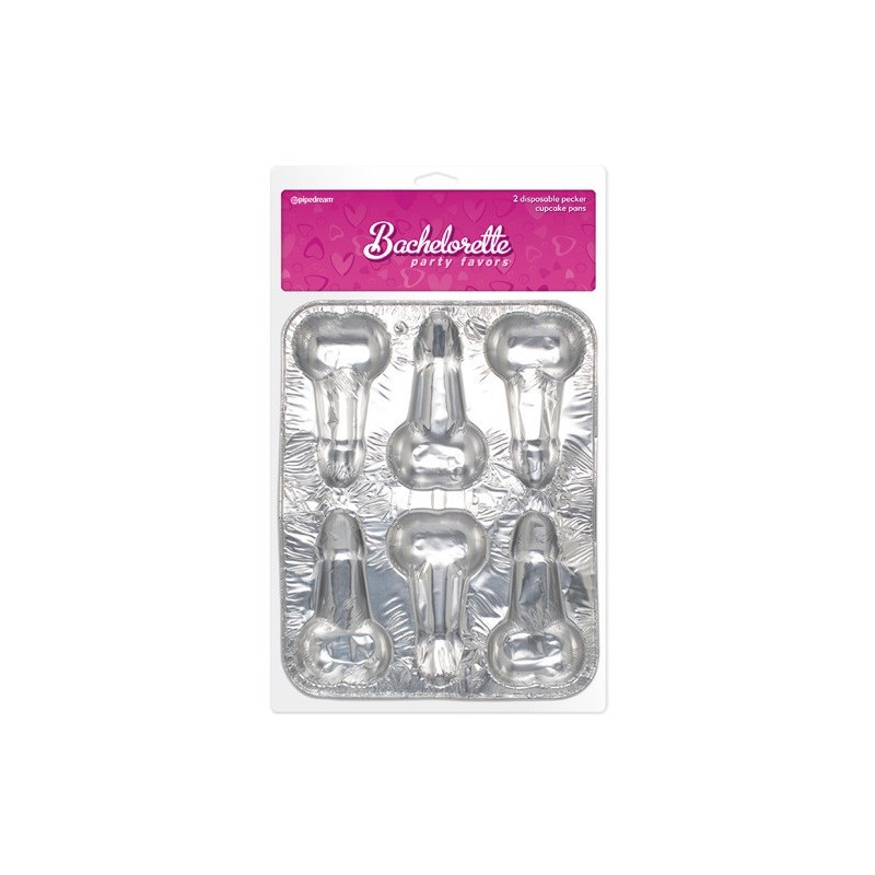 Molde Cupcakes Penes Desechable Pack 2