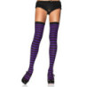Medias Leg Avenue 6005 Rayas Negras/Lilas