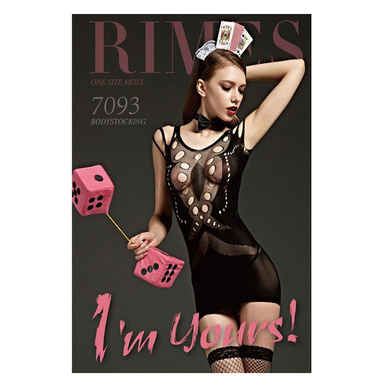 Mini Vestido De Rimes Negro 7093