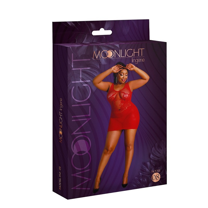Mini Vestido Moonlight Plus Model 08 Rojo De Red