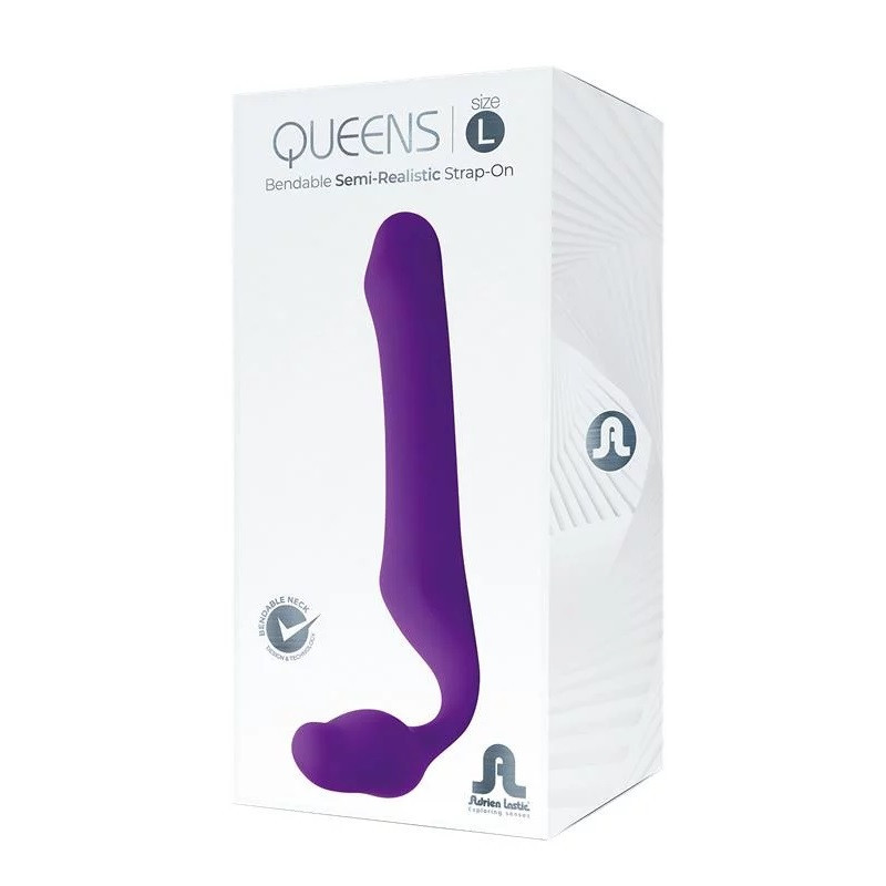Strapless Arnés Femenino Dildo Doble Adrien Lastic Strapless Bendable Queens L