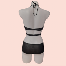 Mini Vestido y Tanga Cut Out Negro XS