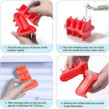 Molde Hielo Silicona Rojo Pene 3D