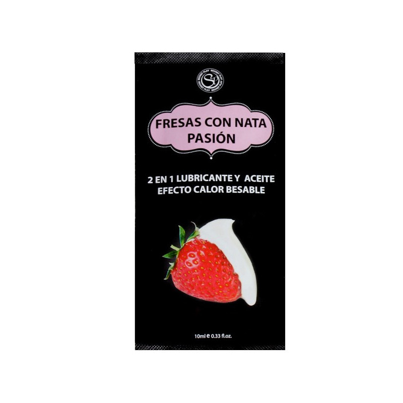 Gel 2 en 1 Fresas con Nata Pasion Secret Play Sobre de  10 ml